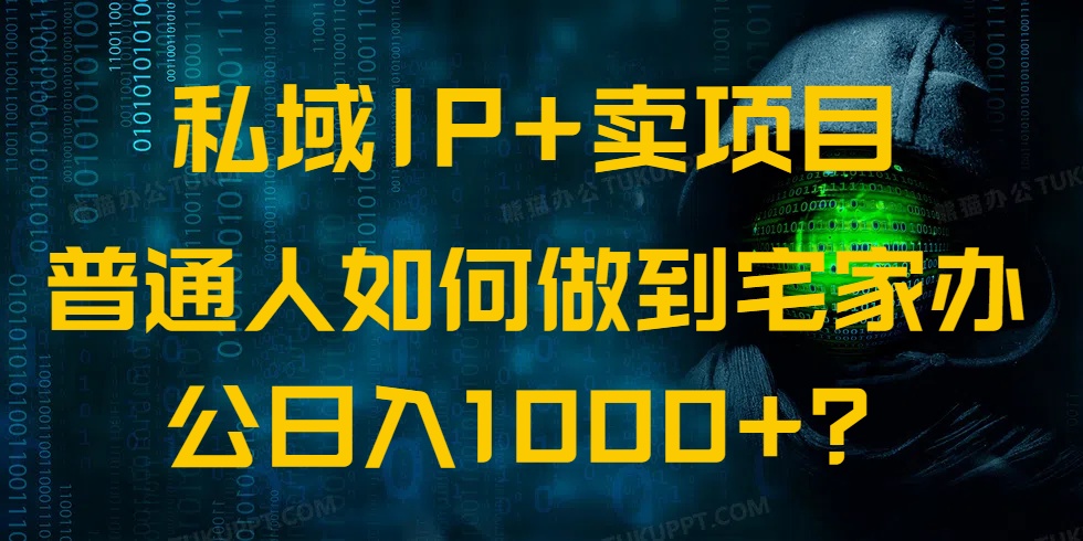 （14400期）私域IP+卖项目，普通人如何做到宅家办公实现日入1000+-九零网创