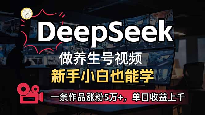 （14270期）小白用DeepSeek做养生号，一条作品涨粉5万+，单日收益上千-九零网创