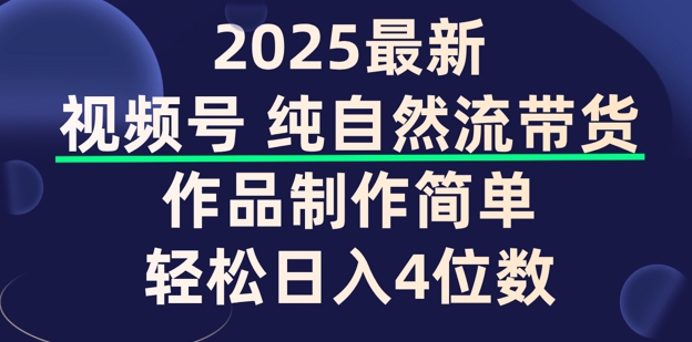 视频号纯自然流带货，作品制作简单，轻松日入4位数，保姆级教程-九零网创