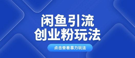 闲鱼引流创业粉0基础及可操作日引流百人保姆级教学-九零网创